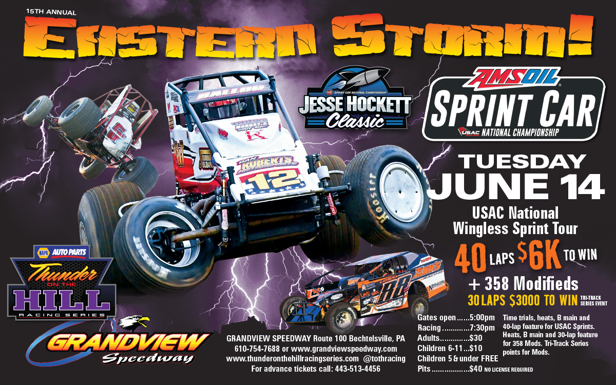 USAC NONWING SPRINTS EASTERN STORM TO OPEN AT GRANDVIEW IN THUNDER ON